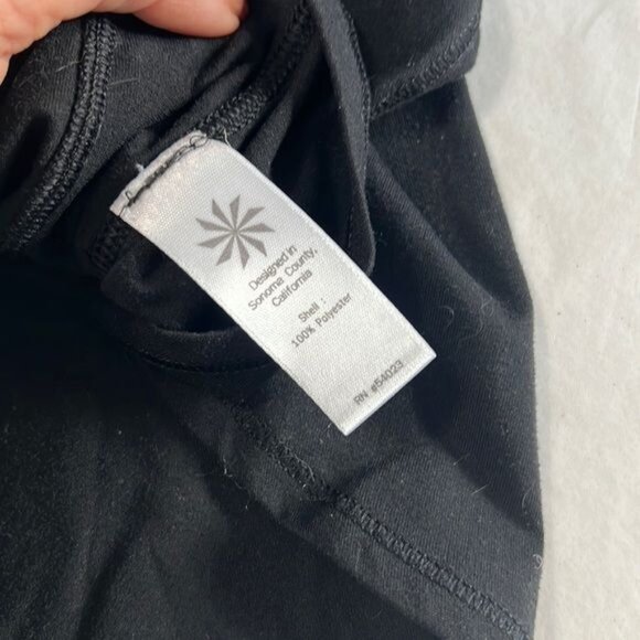 Athleta Black Short Sleeve Keyhole Back Activewear Top XXS - Picture 3 of 7